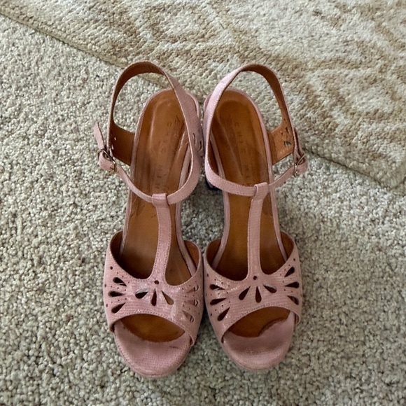 Anthropologie Chie Mihara pink sandal heels Sz 40 - Picture 3 of 7